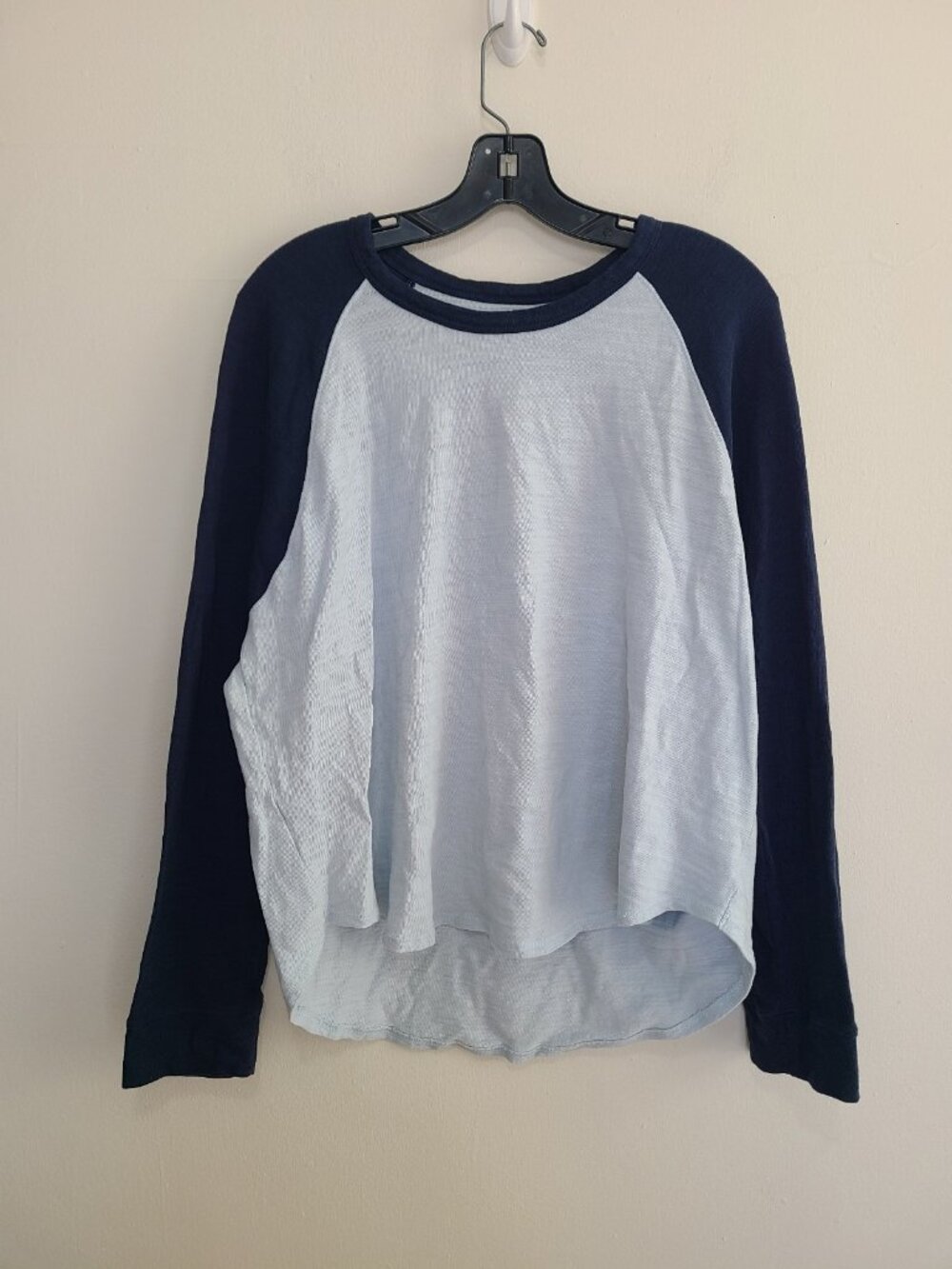 Faherty Sunwashed Slub Baseball Crew Neck Cotton Long Sleeve Top XXL